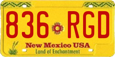 NM license plate 836RGD