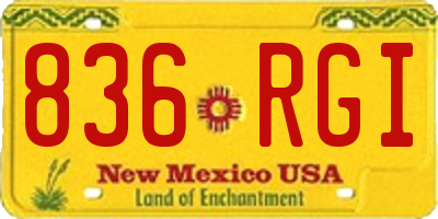 NM license plate 836RGI