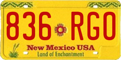 NM license plate 836RGO