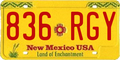 NM license plate 836RGY