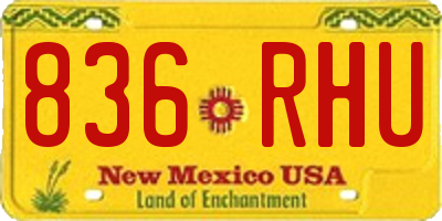 NM license plate 836RHU