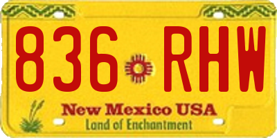 NM license plate 836RHW