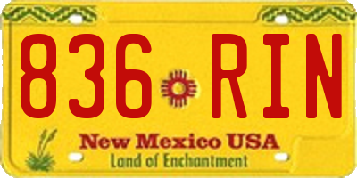 NM license plate 836RIN