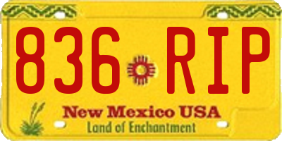NM license plate 836RIP