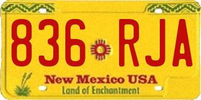 NM license plate 836RJA