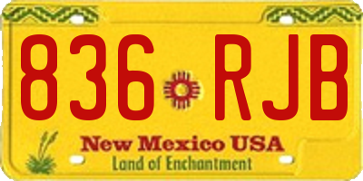 NM license plate 836RJB