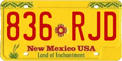 NM license plate 836RJD
