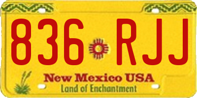 NM license plate 836RJJ
