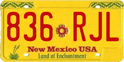 NM license plate 836RJL