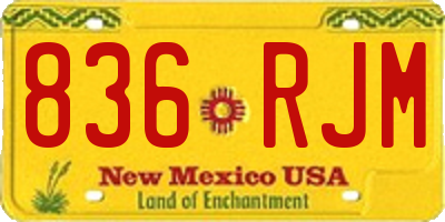 NM license plate 836RJM