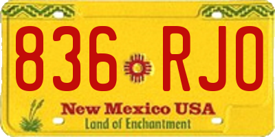 NM license plate 836RJO