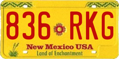 NM license plate 836RKG