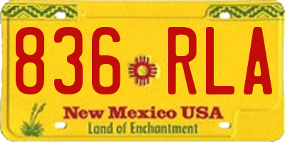 NM license plate 836RLA