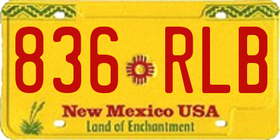 NM license plate 836RLB
