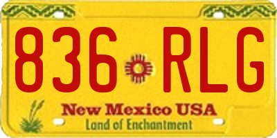 NM license plate 836RLG