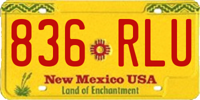 NM license plate 836RLU