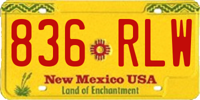 NM license plate 836RLW