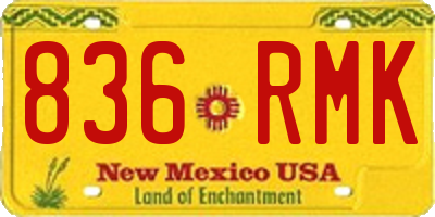 NM license plate 836RMK