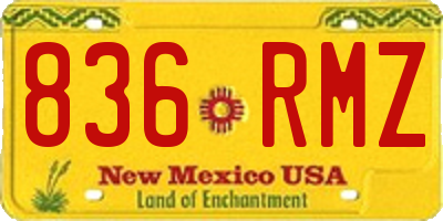 NM license plate 836RMZ