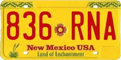 NM license plate 836RNA