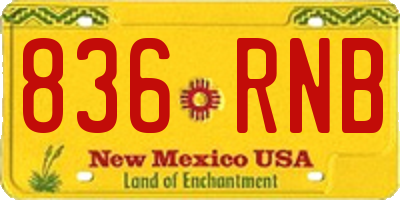 NM license plate 836RNB