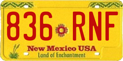 NM license plate 836RNF