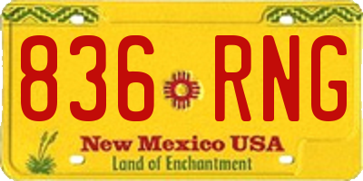 NM license plate 836RNG