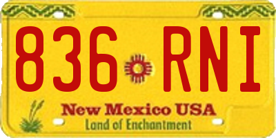 NM license plate 836RNI