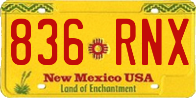 NM license plate 836RNX