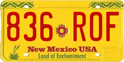 NM license plate 836ROF