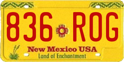 NM license plate 836ROG