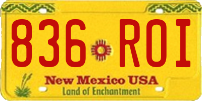 NM license plate 836ROI