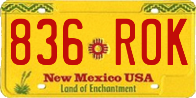 NM license plate 836ROK