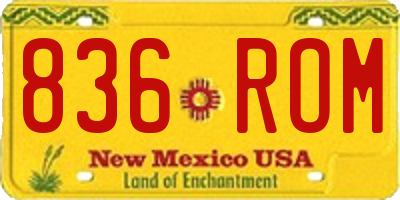 NM license plate 836ROM