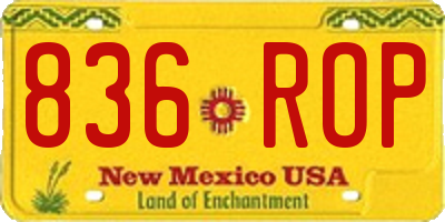NM license plate 836ROP