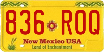 NM license plate 836ROQ