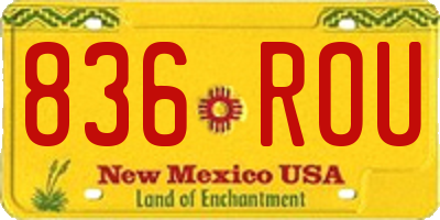 NM license plate 836ROU