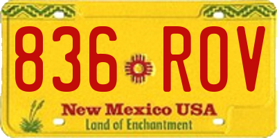 NM license plate 836ROV