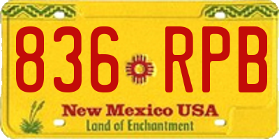 NM license plate 836RPB
