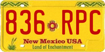 NM license plate 836RPC