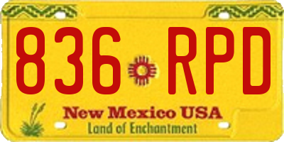 NM license plate 836RPD