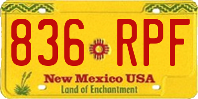 NM license plate 836RPF
