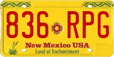NM license plate 836RPG