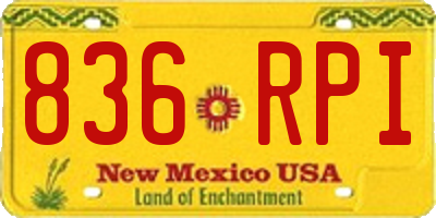 NM license plate 836RPI