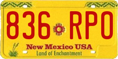 NM license plate 836RPO
