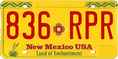 NM license plate 836RPR