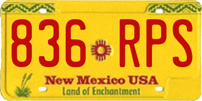 NM license plate 836RPS