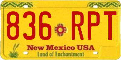 NM license plate 836RPT