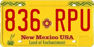 NM license plate 836RPU