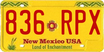 NM license plate 836RPX